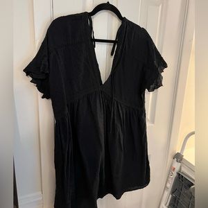 Black urban outfitters babydoll dress crochet